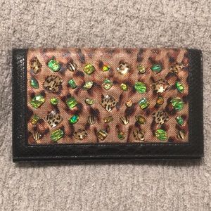 NWT Christian Audigier Leopard Jewel Clutch